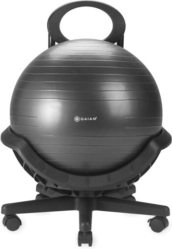 gaiam balance ball chair with backrest and swivel