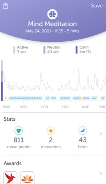Muse headband meditation app results
